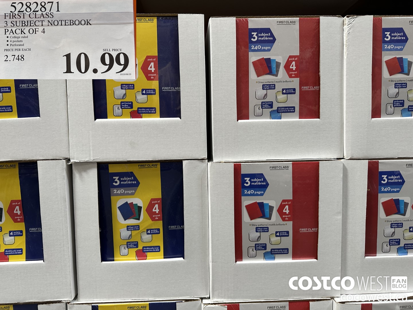 5282871 FIRST CLASS 3 SUBJECT NOTEBOOK PACK OF 4 $10.99