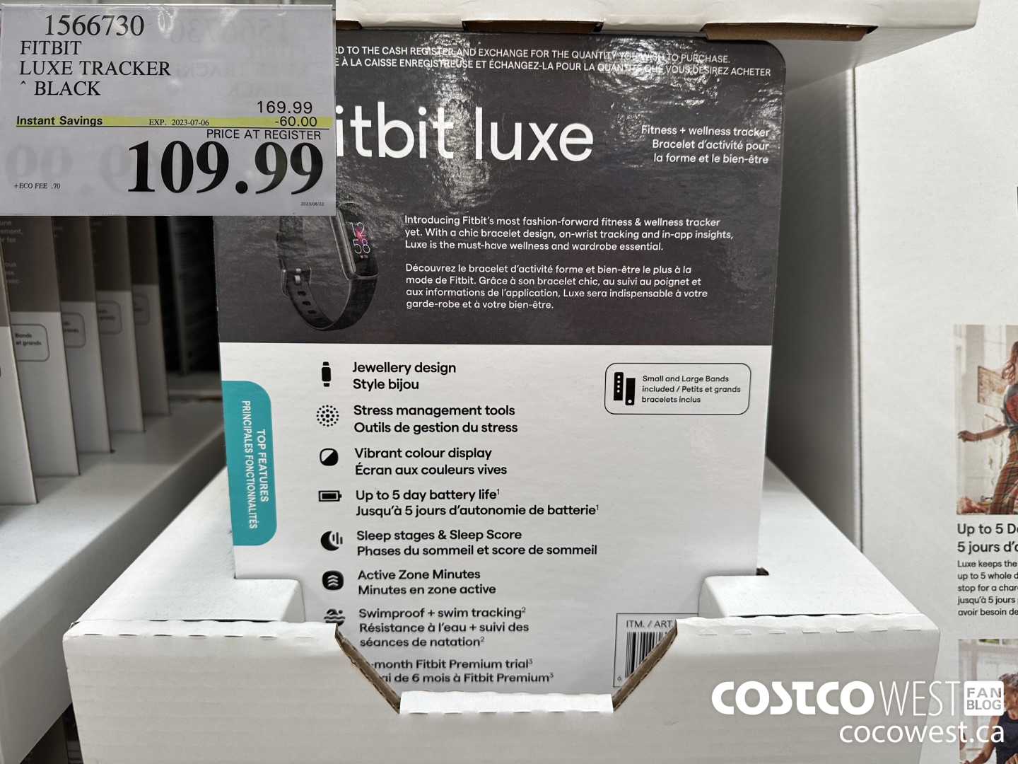 1566730 FITBIT LUXE TRACKER BLACK ($60.00 INSTANT SAVINGS EXPIRES ON 2023-07-06) $109.99