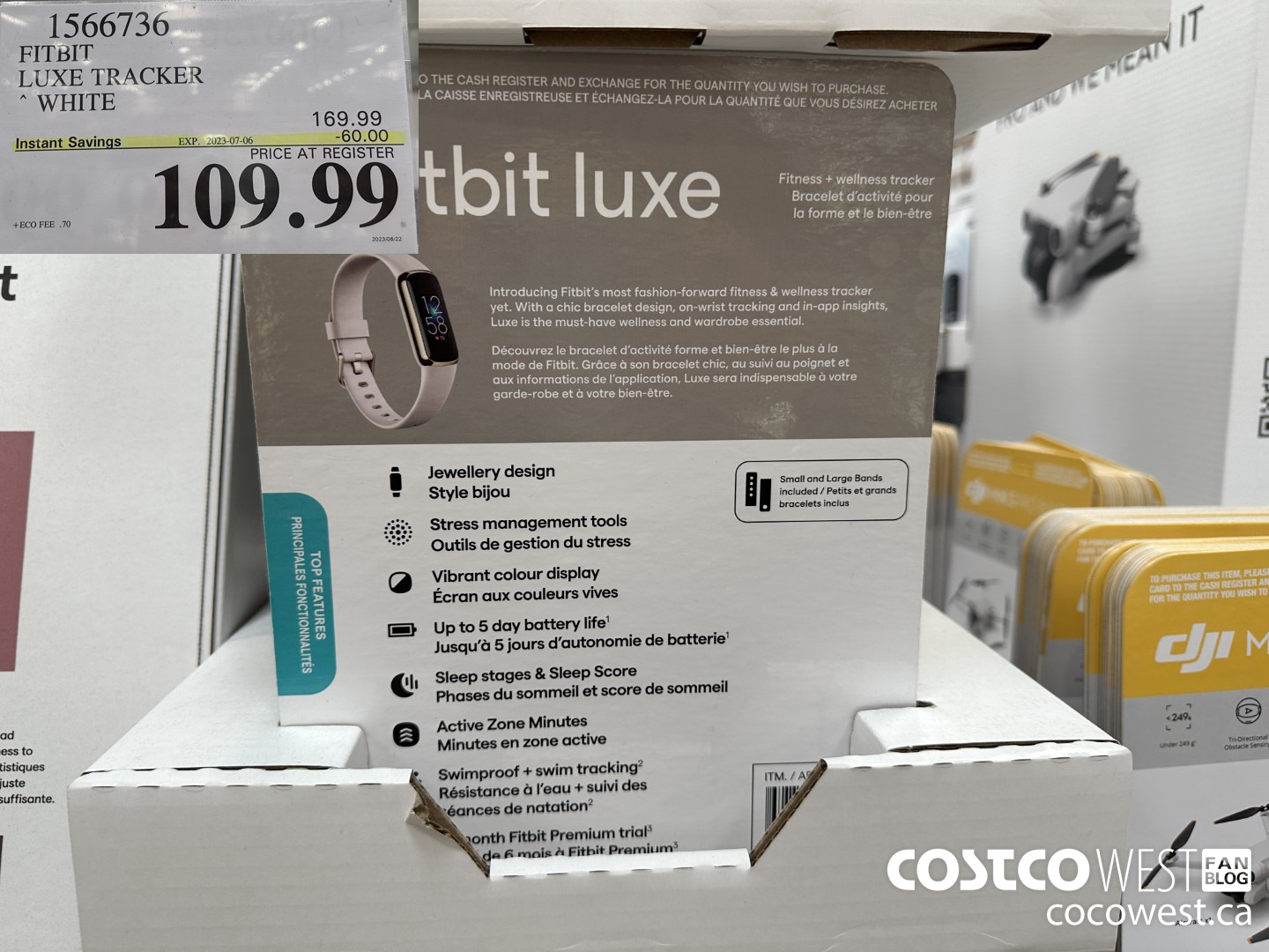 1566736 FITBIT LUXE TRACKER WHITE ($60.00 INSTANT SAVINGS EXPIRES ON 2023-07-06) $109.99