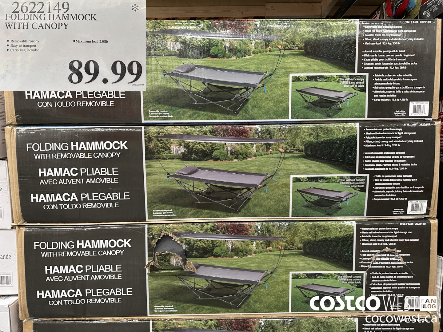 2622149 FOLDING HAMMOCK WITH CANOPY $89.99