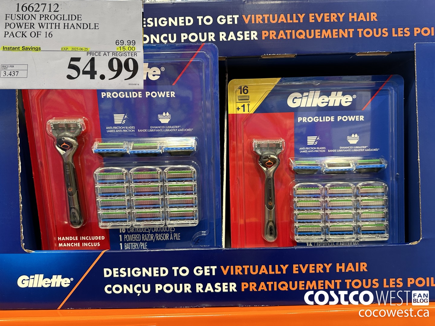 1662712 FUSION PROGLIDE POWER WITH HANDLE PACK OF 16 ($15.00 INSTANT SAVINGS EXPIRES ON 2023-06-25) $54.99