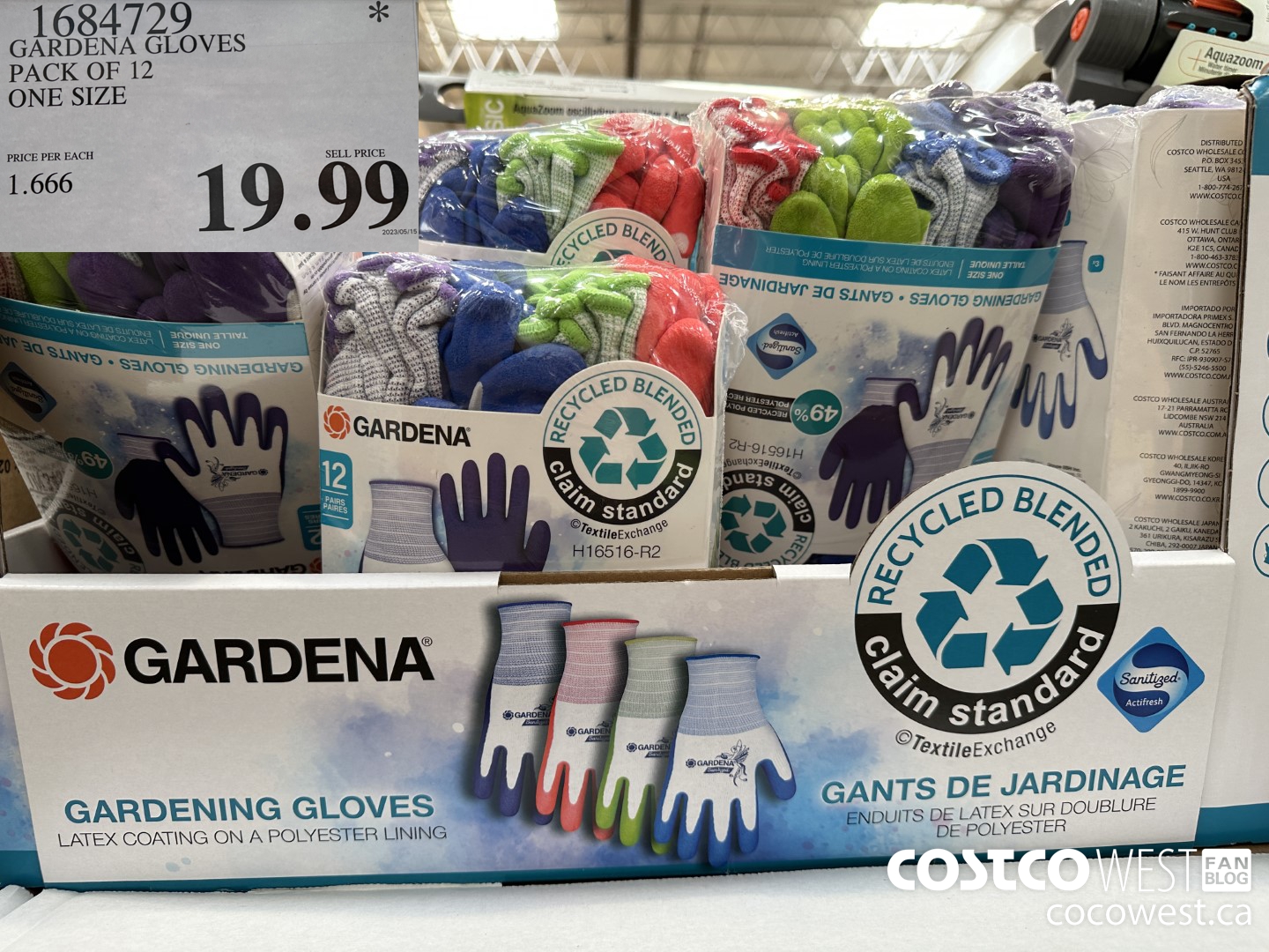 1684729 GARDENA GLOVES PACK OF 12 ONE SIZE $19.99