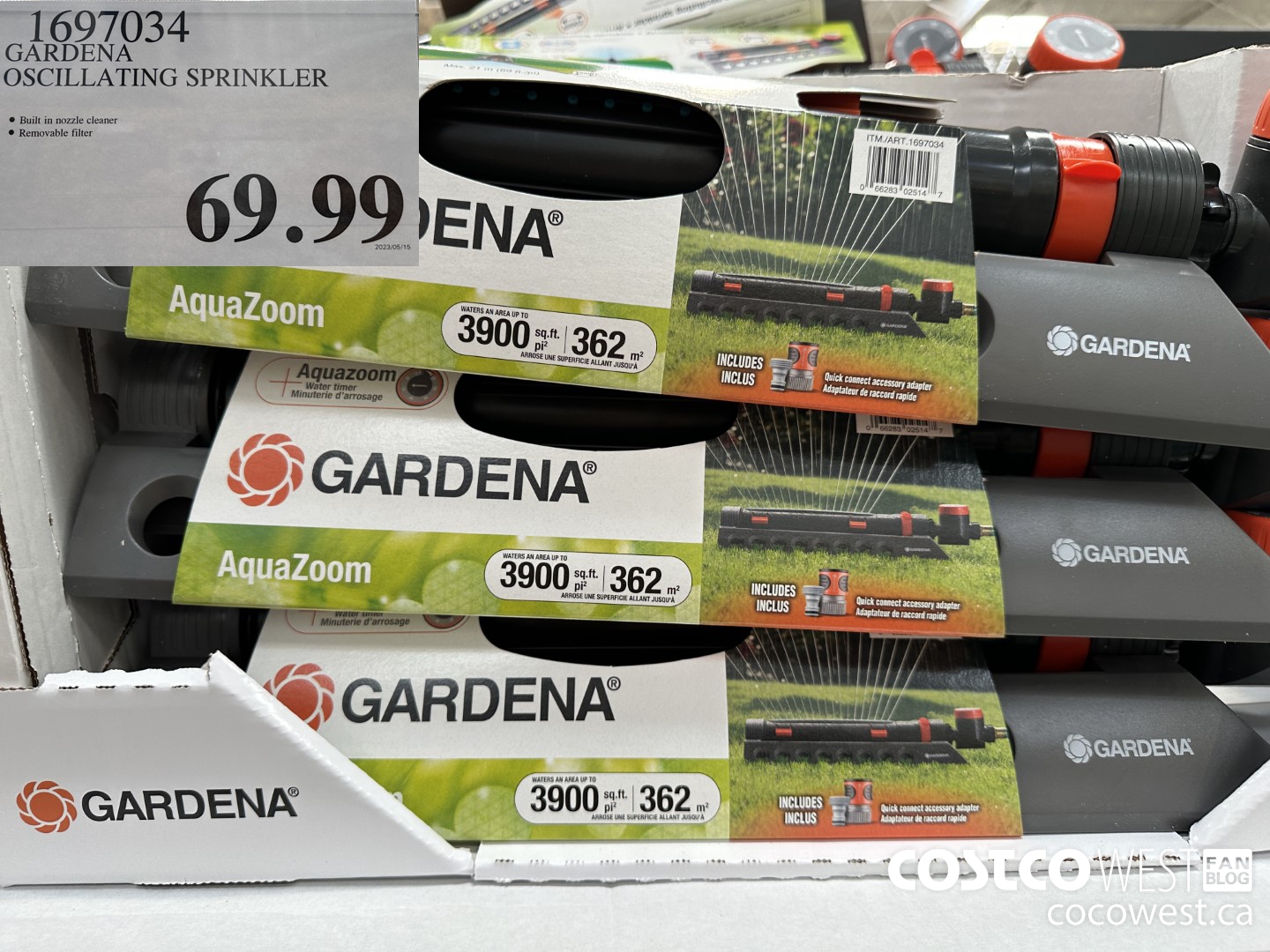 1697034 GARDENA OSCILLATING SPRINKLER $69.99