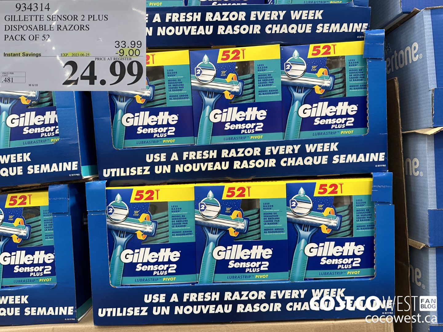 934314 GILLETTE SENSOR 2 PLUS DISPOSABLE RAZORS PACK OF 52 ($9.00 INSTANT SAVINGS EXPIRES ON 2023-06-25) $24.99