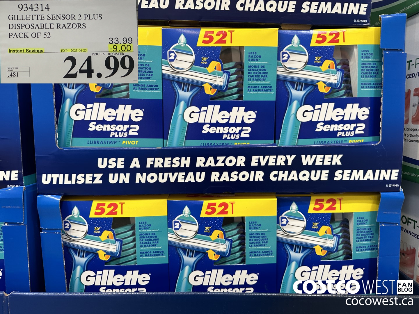 934314 GILLETTE SENSOR 2 PLUS DISPOSABLE RAZORS PACK OF 52 ($9.00 INSTANT SAVINGS EXPIRES ON 2023-06-25) $24.99