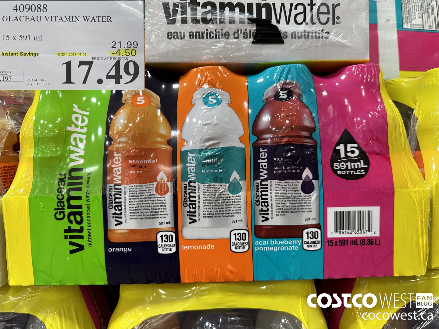 409088 GLACEAU VITAMIN WATER 15 x 591 ml ($4.50 INSTANT SAVINGS EXPIRES ON 2023-07-02) $17.49