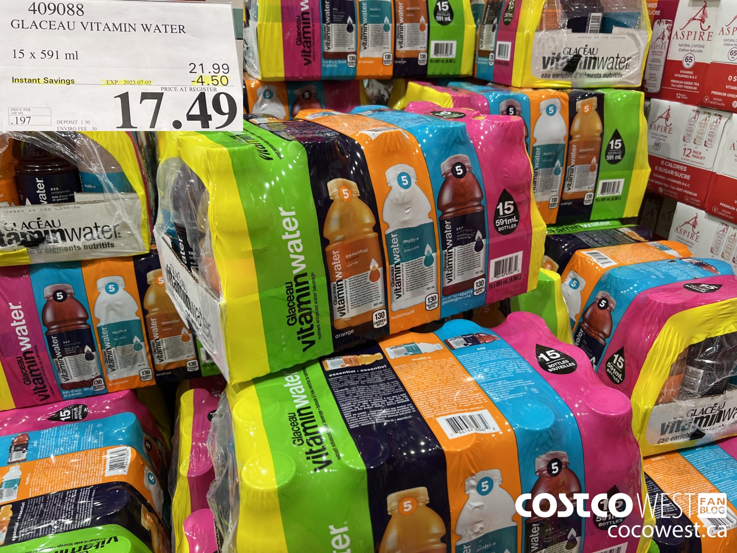 409088 GLACEAU VITAMIN WATER 15 x 591 ml ($4.50 INSTANT SAVINGS EXPIRES ON 2023-07-02) $17.49