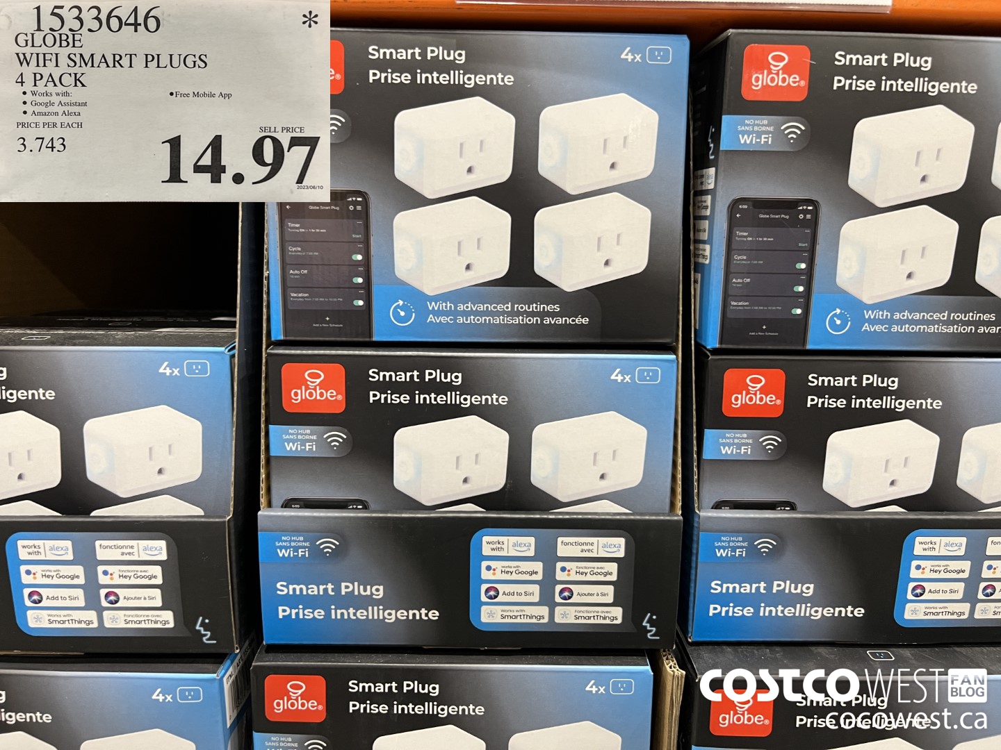 1533646 GLOBE WIFI SMART PLUGS 4 PACK $14.97