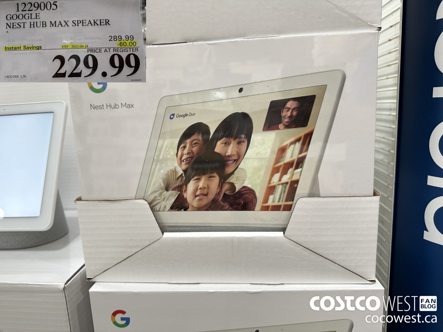 1229005 GOOGLE NEST HUB MAX SPEAKER ($60.00 INSTANT SAVINGS EXPIRES ON 2023-06-18) $229.99