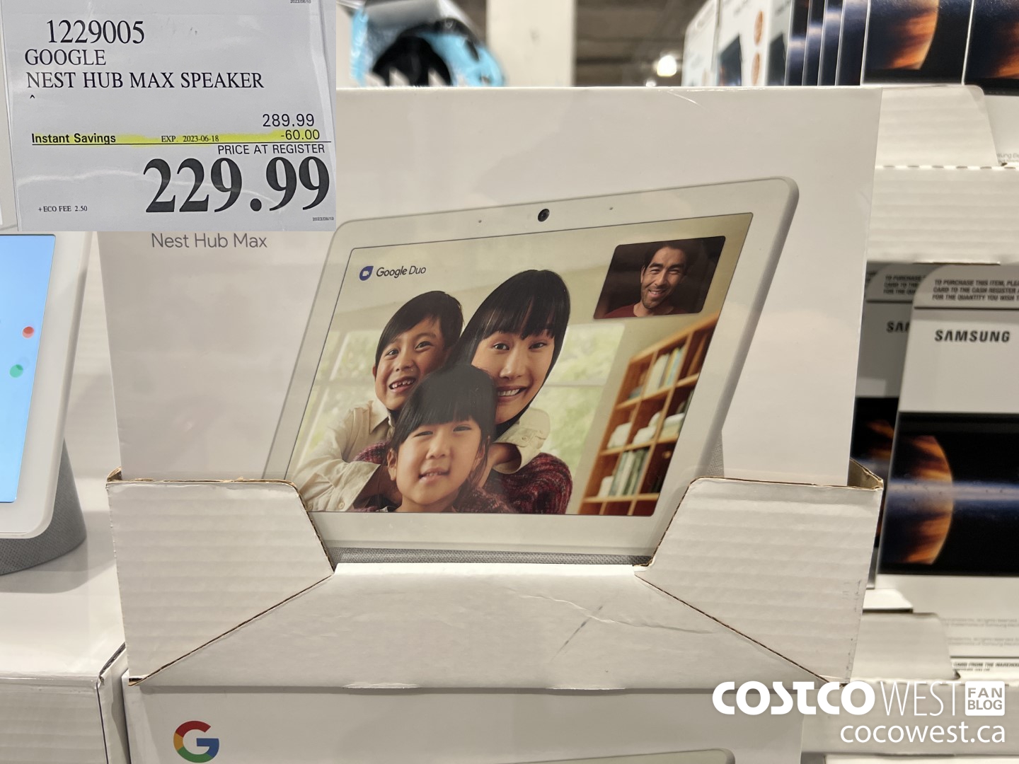 1229005 GOOGLE NEST HUB MAX SPEAKER ($60.00 INSTANT SAVINGS EXPIRES ON 2023-06-18) $229.99