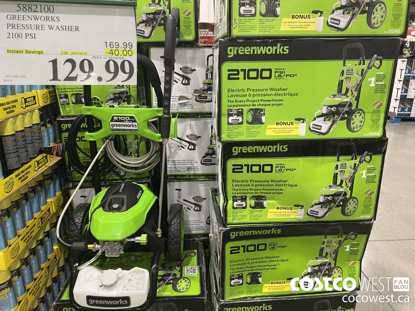 5882100 GREENWORKS PRESSURE WASHER 2100 PSI ($40.00 INSTANT SAVINGS EXPIRES ON 2023-06-25) $129.99