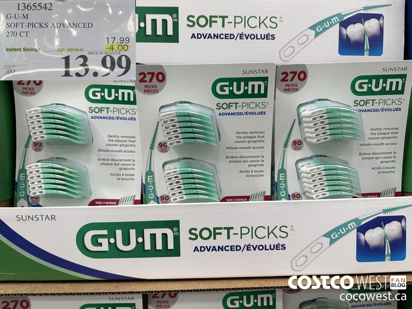 1365542 G-U-M SOFT-PICKS ADVANCED 270 CT ($4.00 INSTANT SAVINGS EXPIRES ON 2023-06-25) $13.99