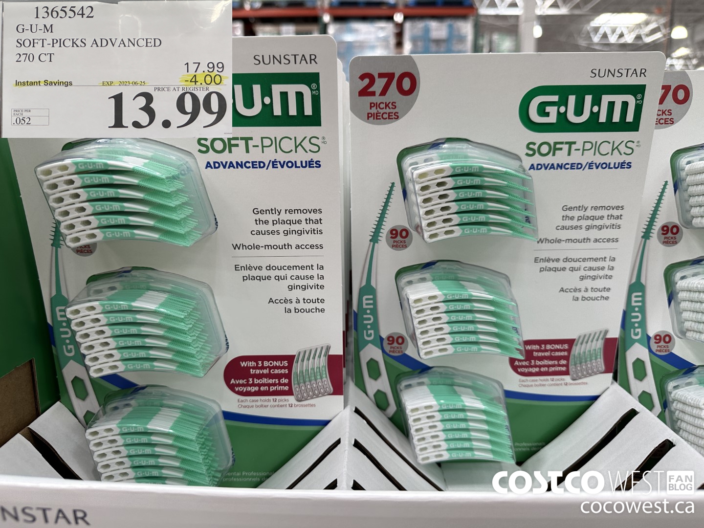 1365542 G-U-M SOFT-PICKS ADVANCED 270 CT ($4.00 INSTANT SAVINGS EXPIRES ON 2023-06-25) $13.99