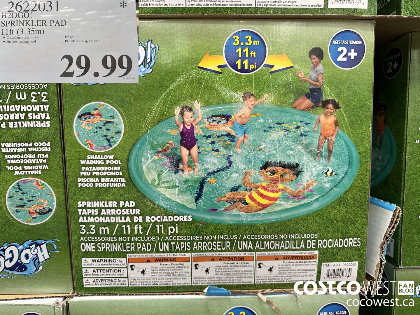 2622031 H20GO! SPRINKLER PAD 11FT (3.35M) $29.99