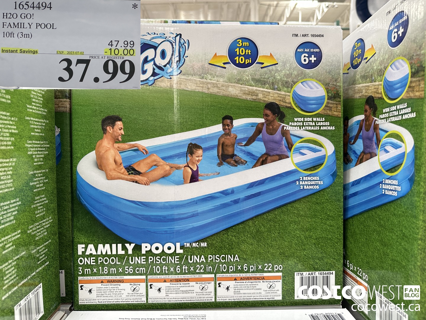 1654494 H2O GO! FAMILY POOL 10FT (3M) ($10.00 INSTANT SAVINGS EXPIRES ON 2023-07-02) $37.99