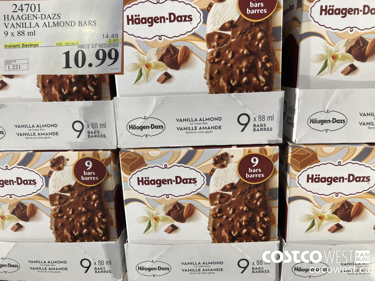 24701 HAAGEN-DAZS ICE CREAM BARS 9 x 88 ml ($3.50 INSTANT SAVINGS EXPIRES ON 2023-06-25) $10.99
