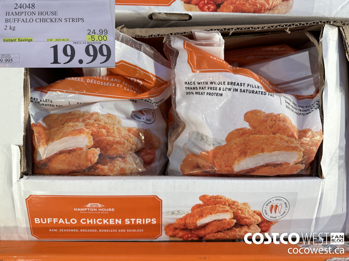 24048 HAMPTON HOUSE BUFFALO CHICKEN STRIPS 2 kg ($5.00 INSTANT SAVINGS EXPIRES ON 2023-06-25) $19.99