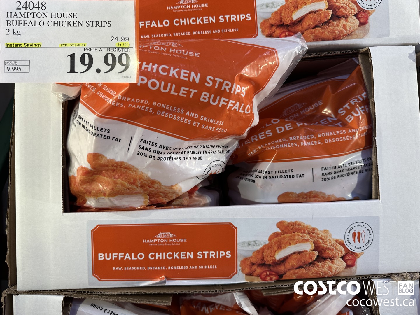 24048 HAMPTON HOUSE BUFFALO CHICKEN STRIPS 2 kg ($5.00 INSTANT SAVINGS EXPIRES ON 2023-06-25) $19.99