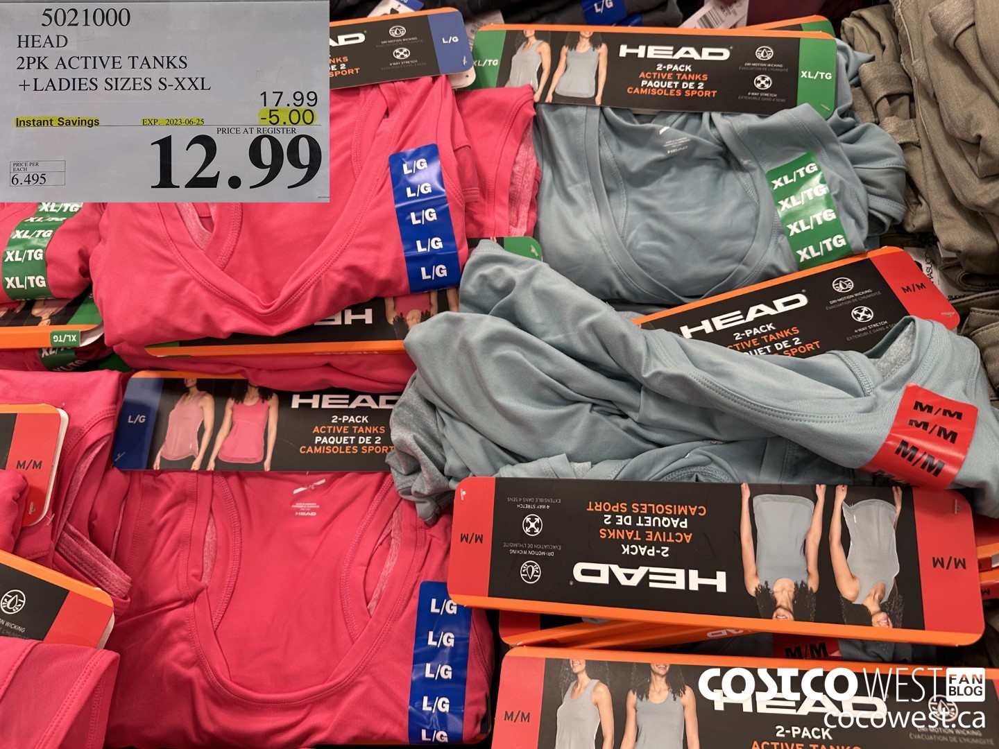 5021000 HEAD 2PK ACTIVE TANKS LADIES SIZES S-XXL ($5.00 INSTANT SAVINGS EXPIRES ON 2023-06-25) $12.99