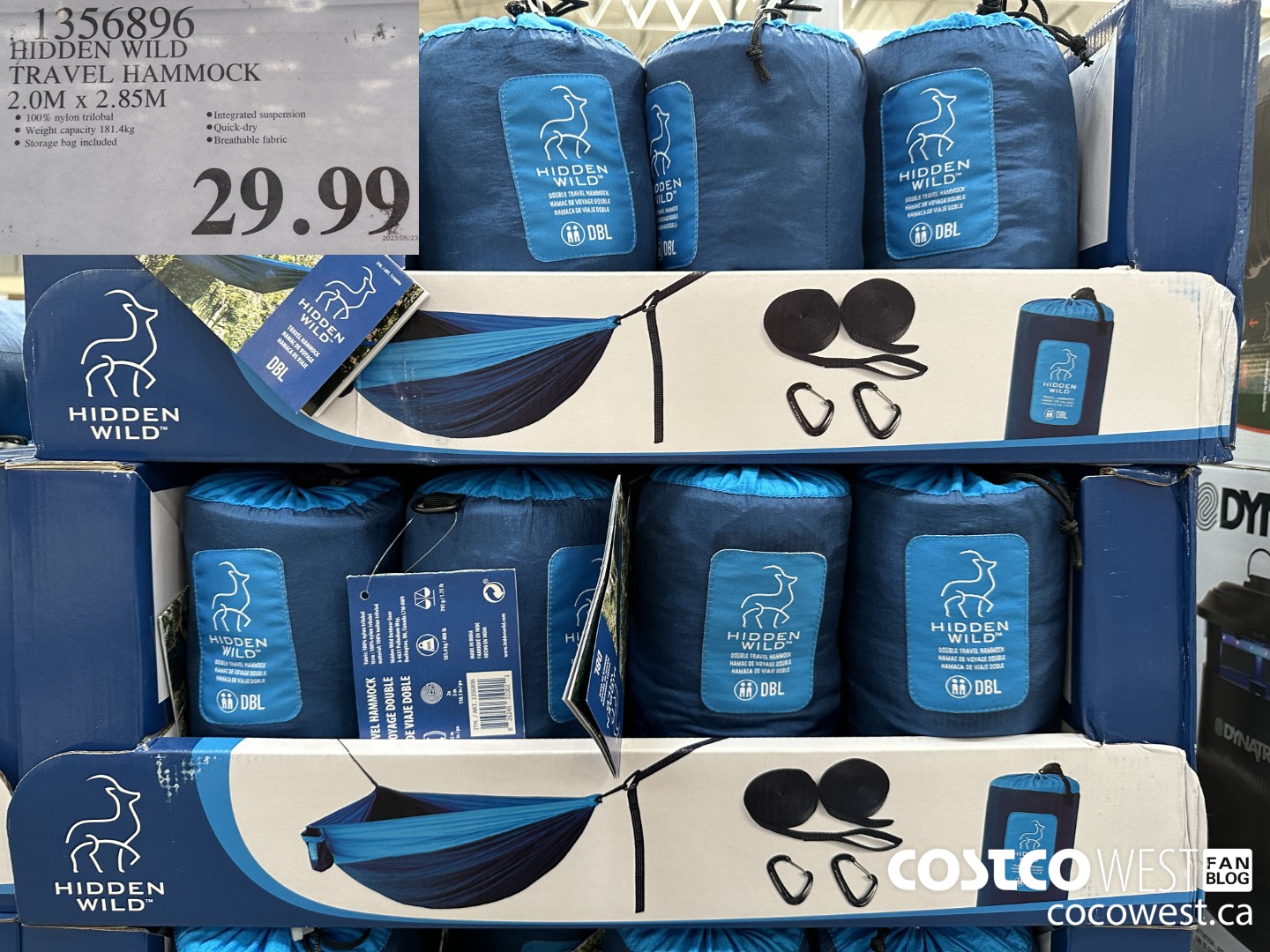1356896 HIDDEN WILD TRAVEL HAMMOCK 2.0M x 2.85M $29.99