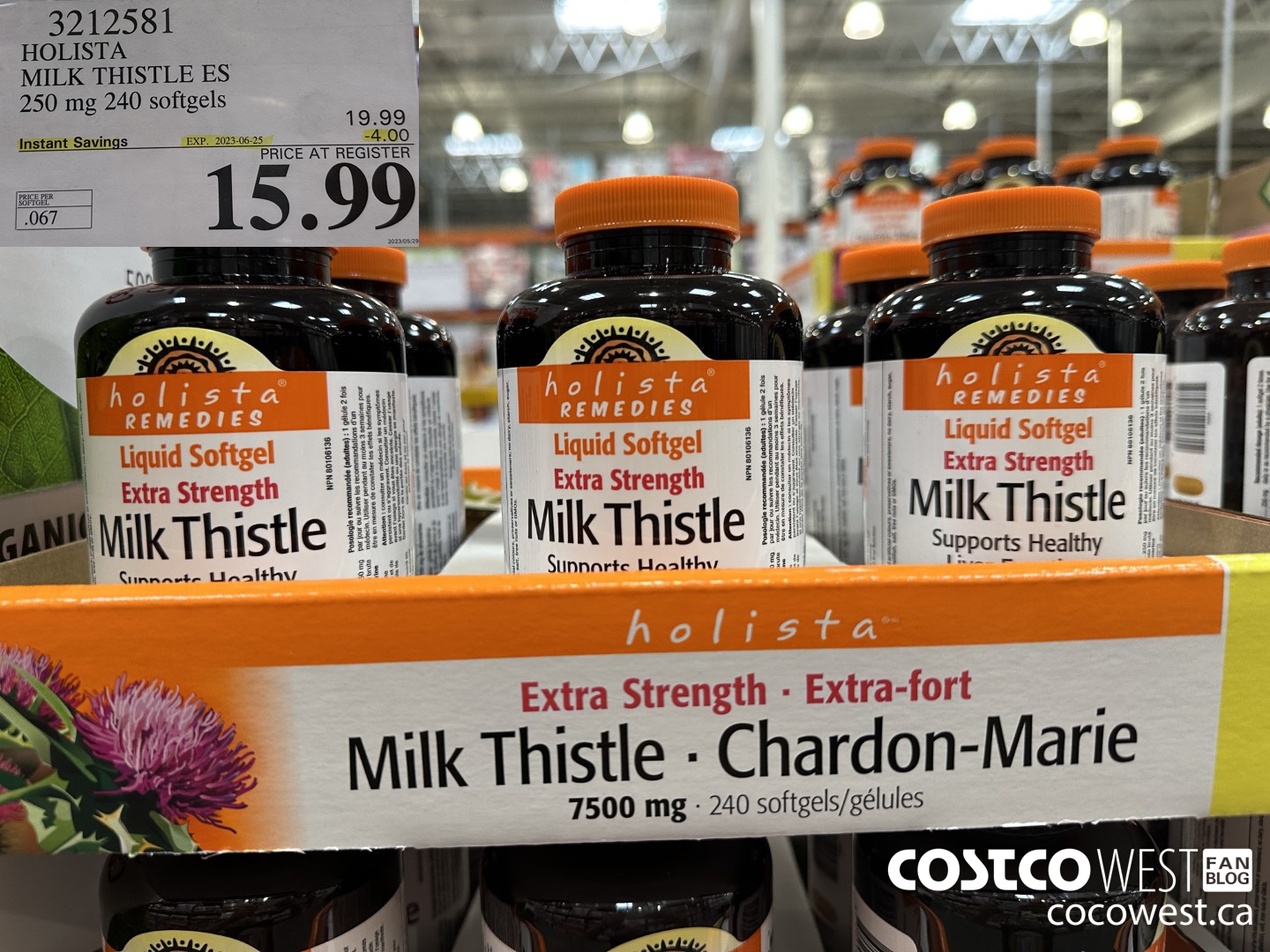 3212581 HOLISTA MILK THISTLE ES 250 mg 240 softgels ($4.00 INSTANT SAVINGS EXPIRES ON 2023-06-25) $15.99