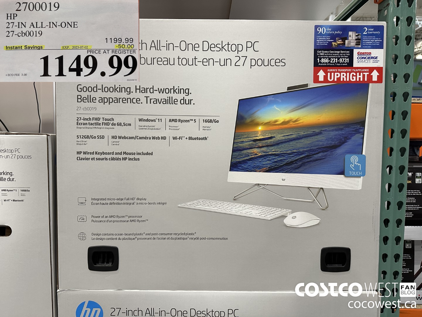 2700019 HP 27-IN ALL-IN-ONE 27-CB0019 ($50.00 INSTANT SAVINGS EXPIRES ON 2023-07-02) $1149.99