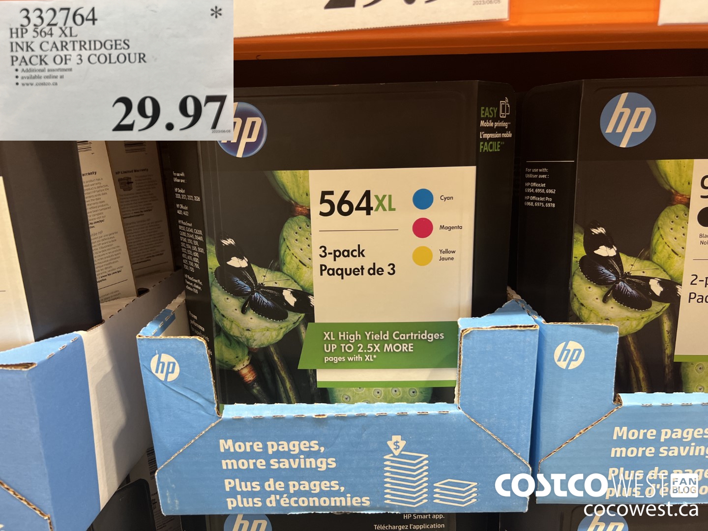 332764 HP 564 XL INK CARTRIDGES CLR TRI PK $29.97