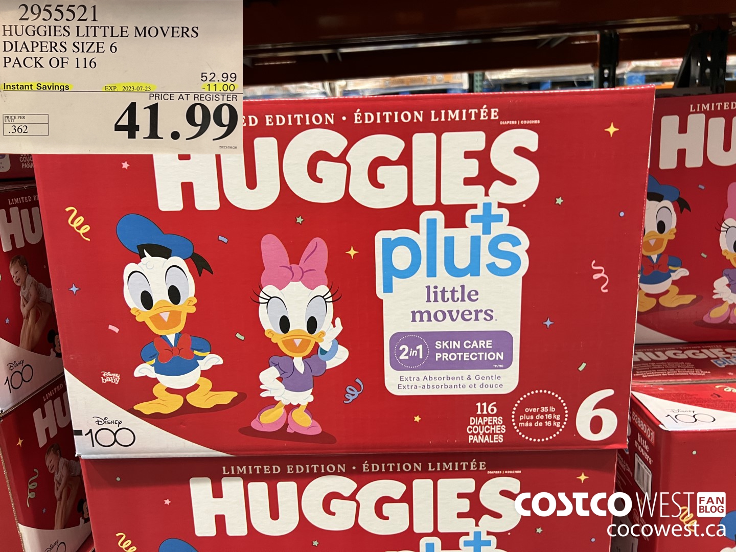 2955521 HUGGIES LITTLE MOVERS DIAPERS SIZE 6 PACK OF 116 ($11.00 INSTANT SAVINGS EXPIRES ON 2023-07-23) $41.99