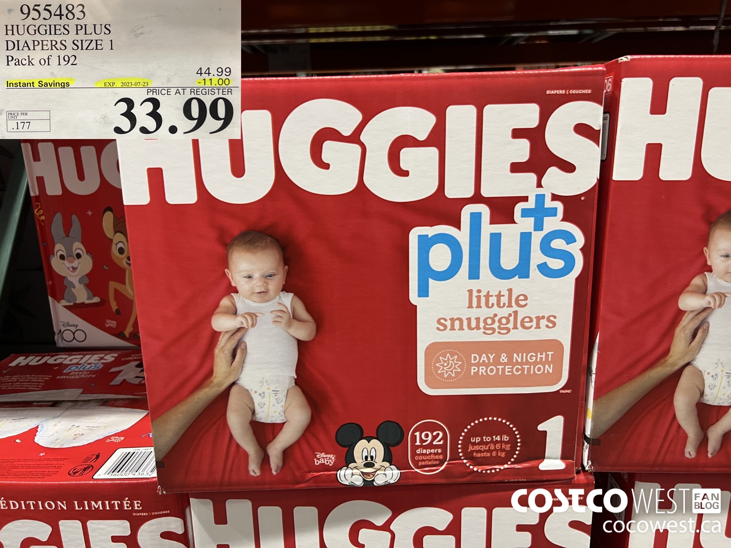 955483 HUGGIES LITTLE SNUGGLE SIZE 1 DIAPERS PACK OF 192 ($11.00 INSTANT SAVINGS EXPIRES ON 2023-07-23) $33.99