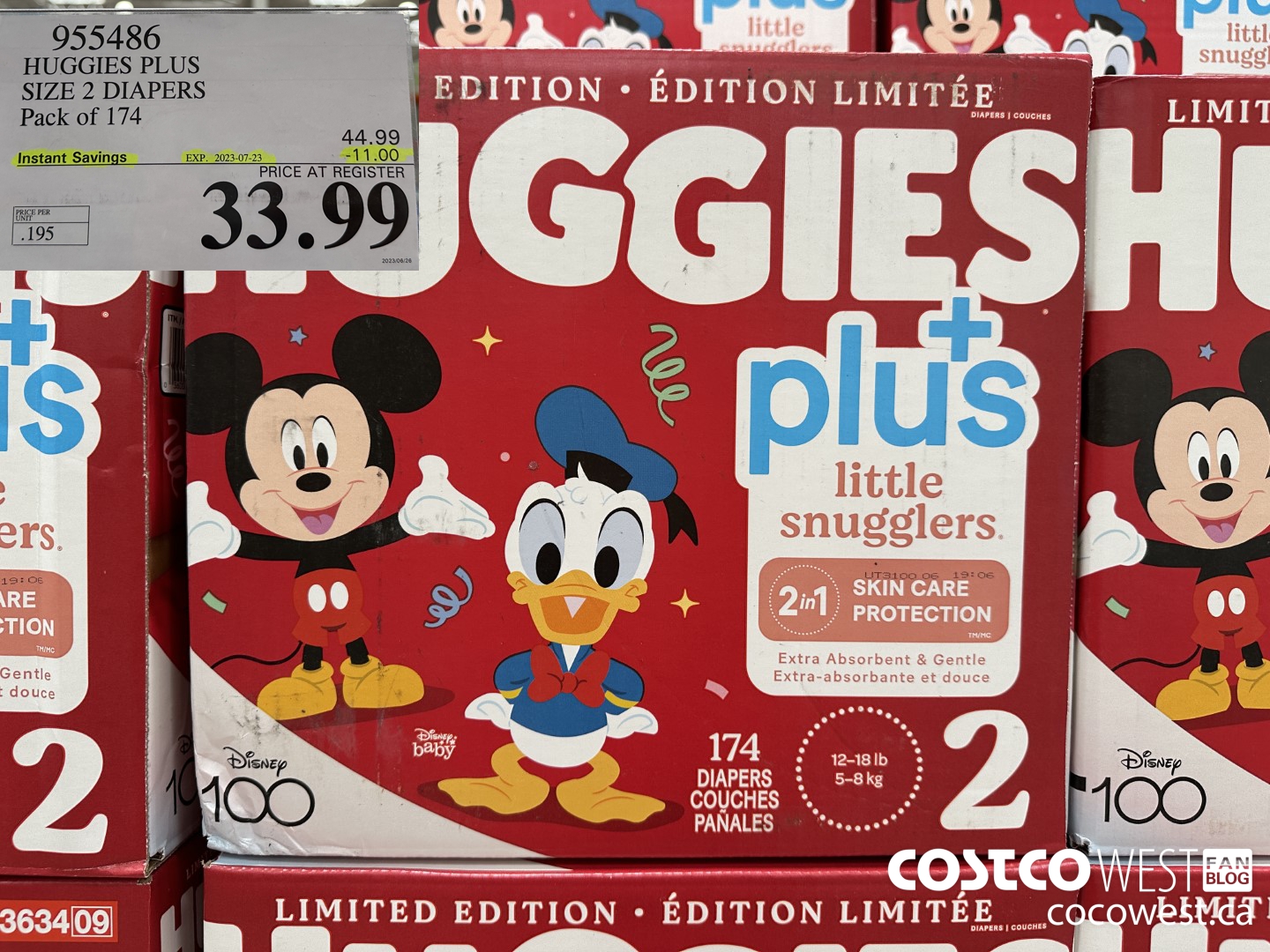 955486 HUGGIES LITTLE SNUGGLE SIZE 2 DIAPERS PACK OF 174 ($11.00 INSTANT SAVINGS EXPIRES ON 2023-07-23) $33.99