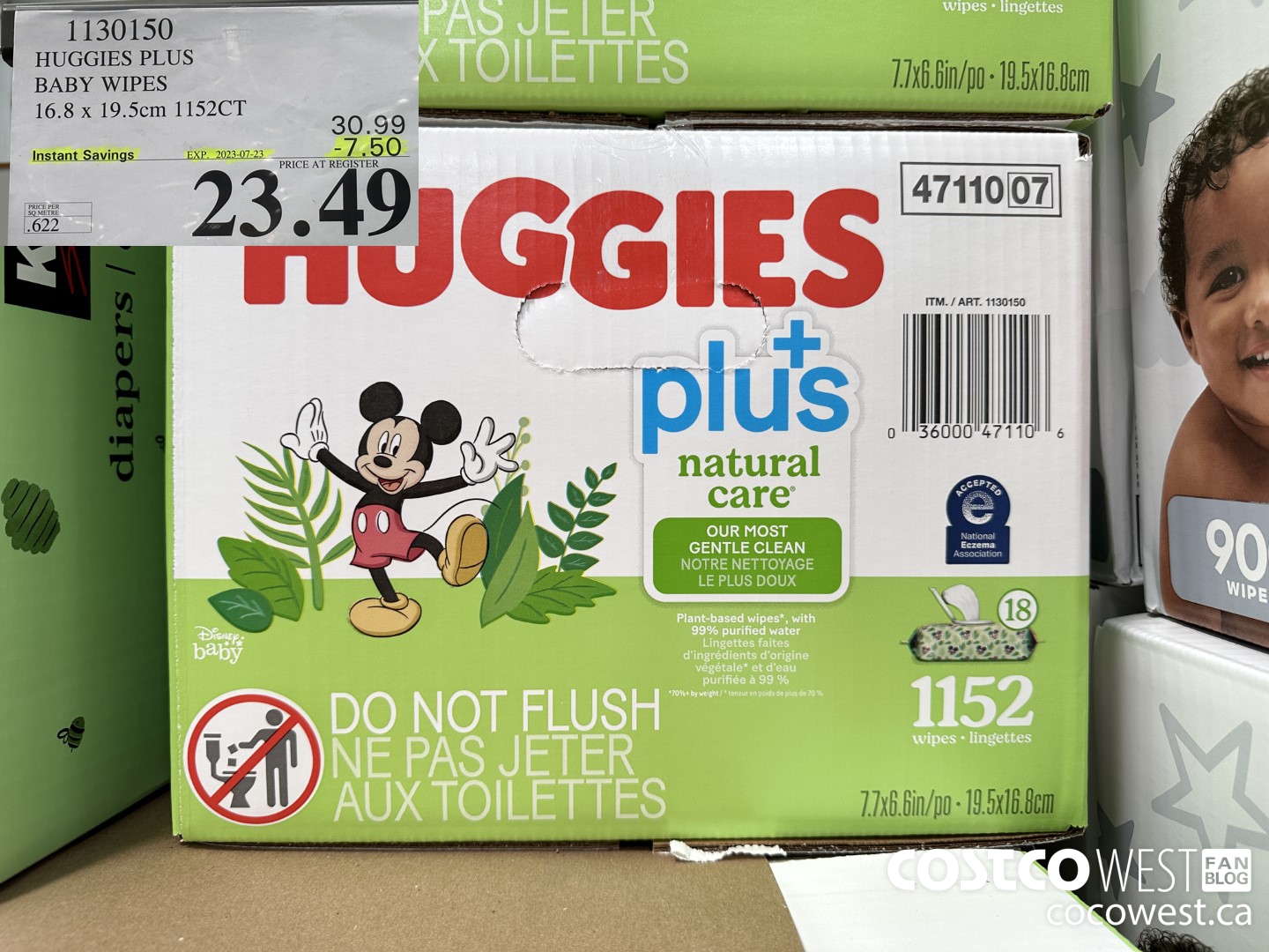 1130150 HUGGIES PLUS BABY WIPES 16.8 X 19.5 CM 1152CT ($7.50 INSTANT SAVINGS EXPIRES ON 2023-07-23) $23.49
