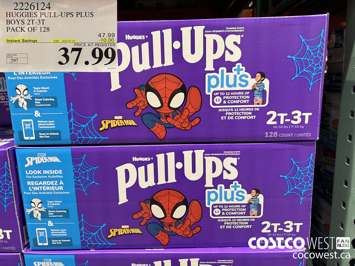 2226124 HUGGIES PULL-UPS PLUS BOYS 2T-3T PACK OF 128 ($10.00 INSTANT SAVINGS EXPIRES ON 2023-07-23) $37.99