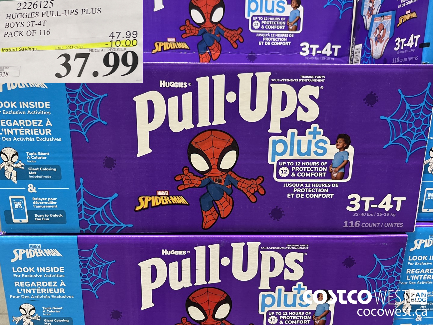 2226125 HUGGIES PULL-UPS PLUS BOYS 3T-4T PACK OF 116 ($10.00 INSTANT SAVINGS EXPIRES ON 2023-07-23) $37.99