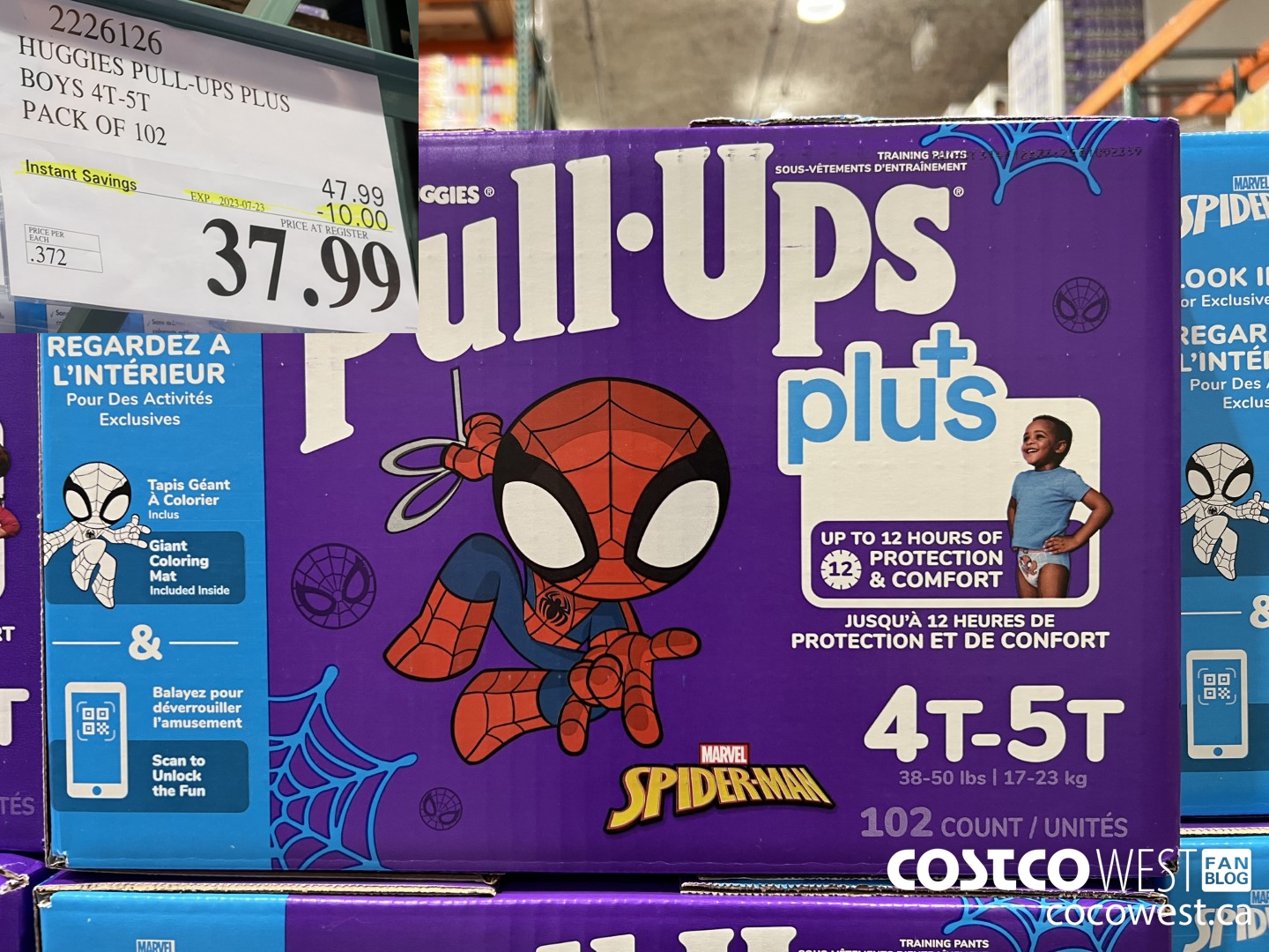 2226126 HUGGIES PULL-UPS PLUS BOYS 4T-5T PACK OF 102 ($10.00 INSTANT SAVINGS EXPIRES ON 2023-07-23) $37.99
