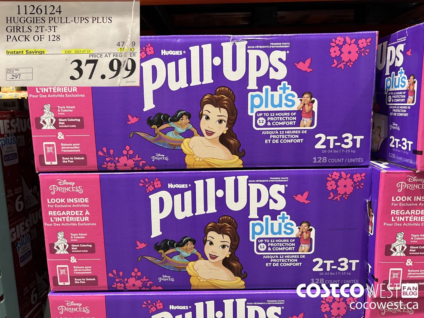 1126124 HUGGIES PULL-UPS PLUS GIRLS 2T-3T PACK OF 128 ($10.00 INSTANT SAVINGS EXPIRES ON 2023-07-23) $37.99
