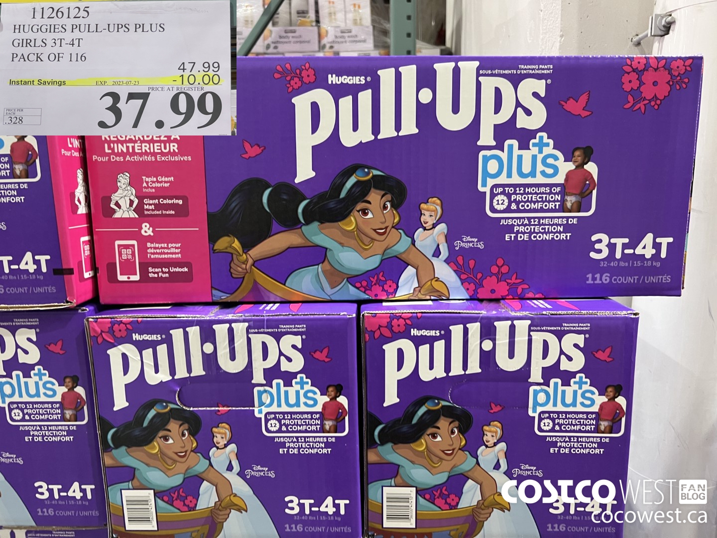 1126125 HUGGIES PULL-UPS PLUS GIRLS 3T-4T PACK OF 116 ($10.00 INSTANT SAVINGS EXPIRES ON 2023-07-23) $37.99