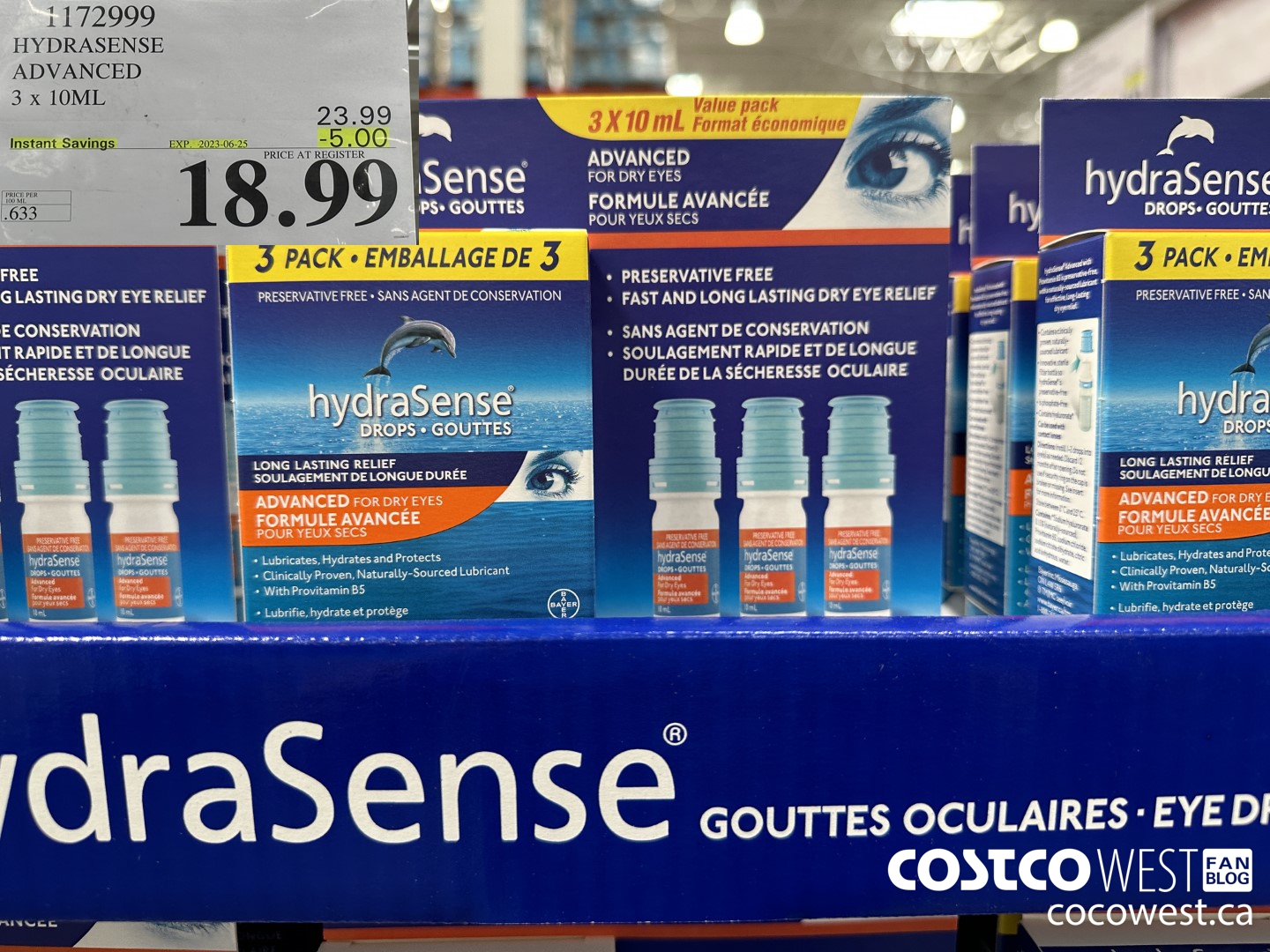 1172999 HYDRASENSE ADVANCED 3 x 10ML ($5.00 INSTANT SAVINGS EXPIRES ON 2023-06-25) $18.99
