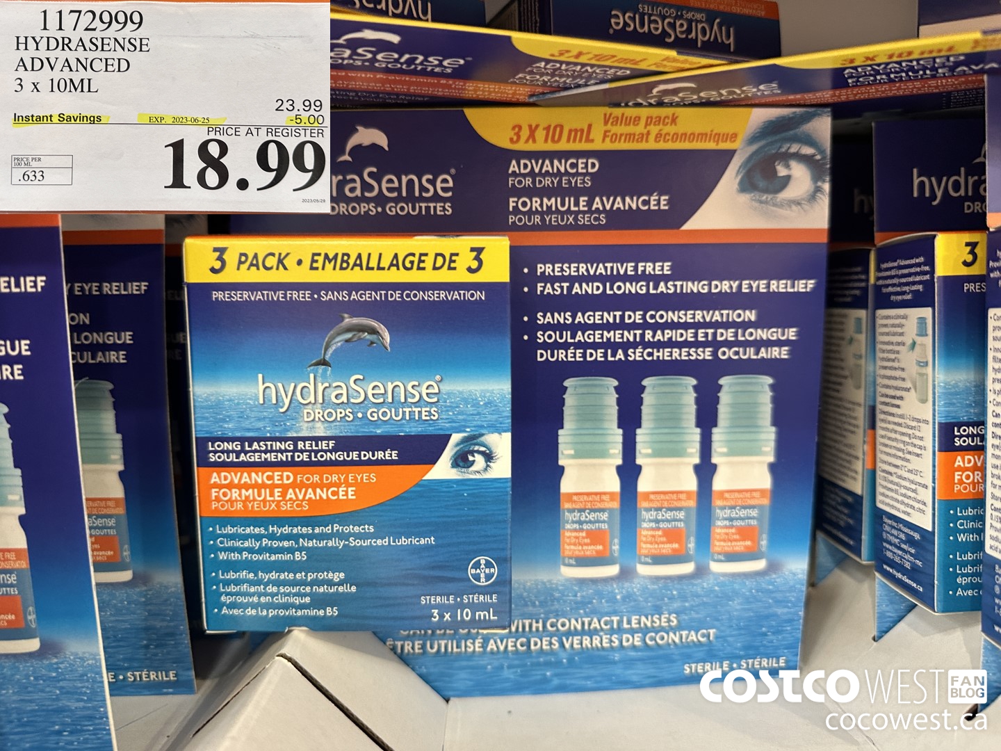 1172999 HYDRASENSE ADVANCED 3 x 10ML ($5.00 INSTANT SAVINGS EXPIRES ON 2023-06-25) $18.99