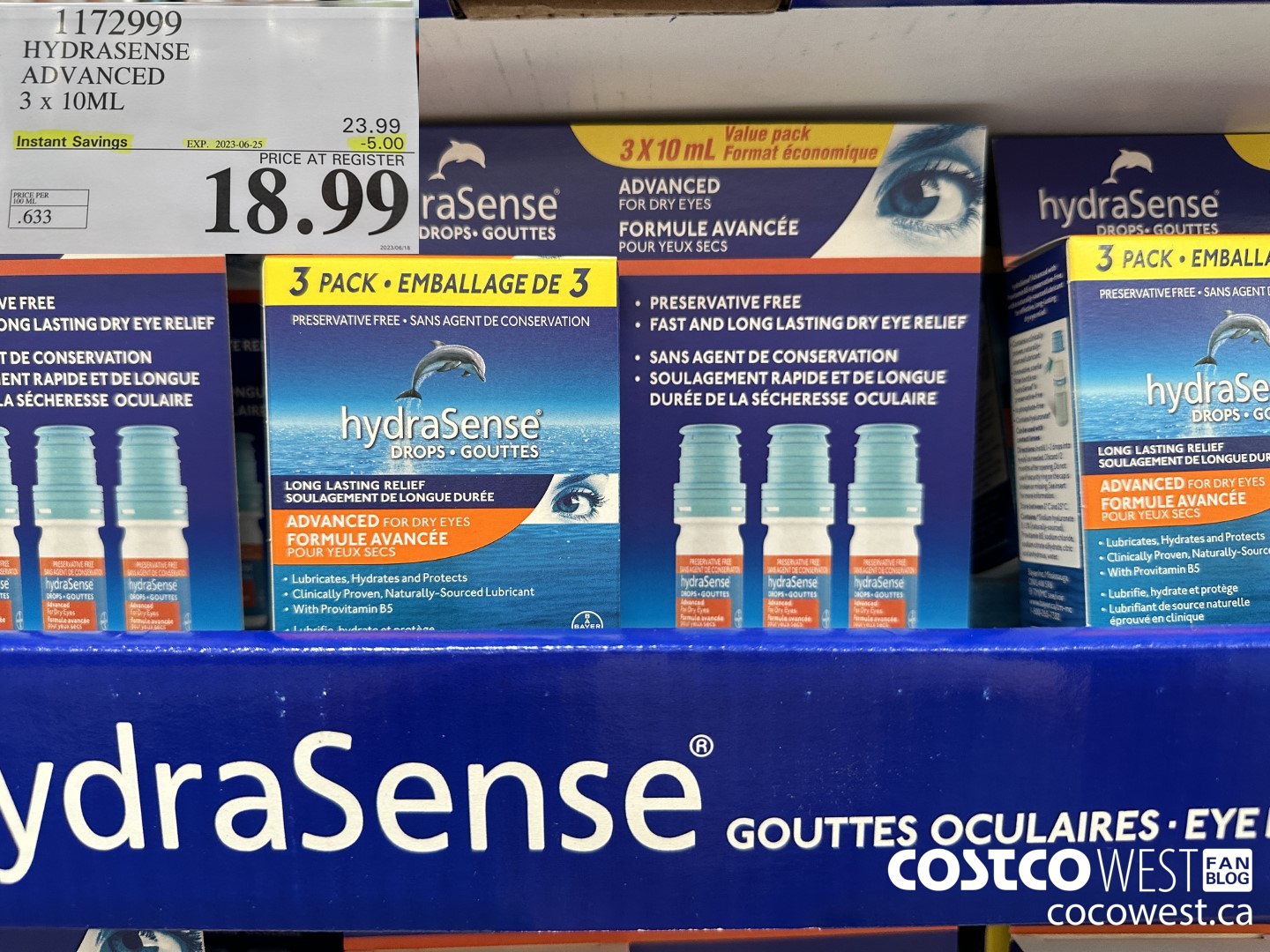 1172999 HYDRASENSE ADVANCED 3 x 10ML ($5.00 INSTANT SAVINGS EXPIRES ON 2023-06-25) $18.99