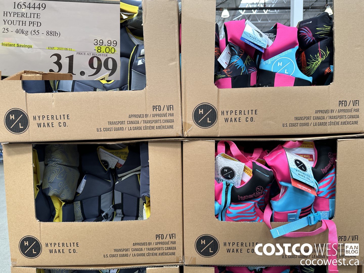 1654449 HYPERLITE YOUTH PFD 25 - 40kg (55 - 88lb)  ($8.00 INSTANT SAVINGS EXPIRES ON 2023-06-11) $31.99