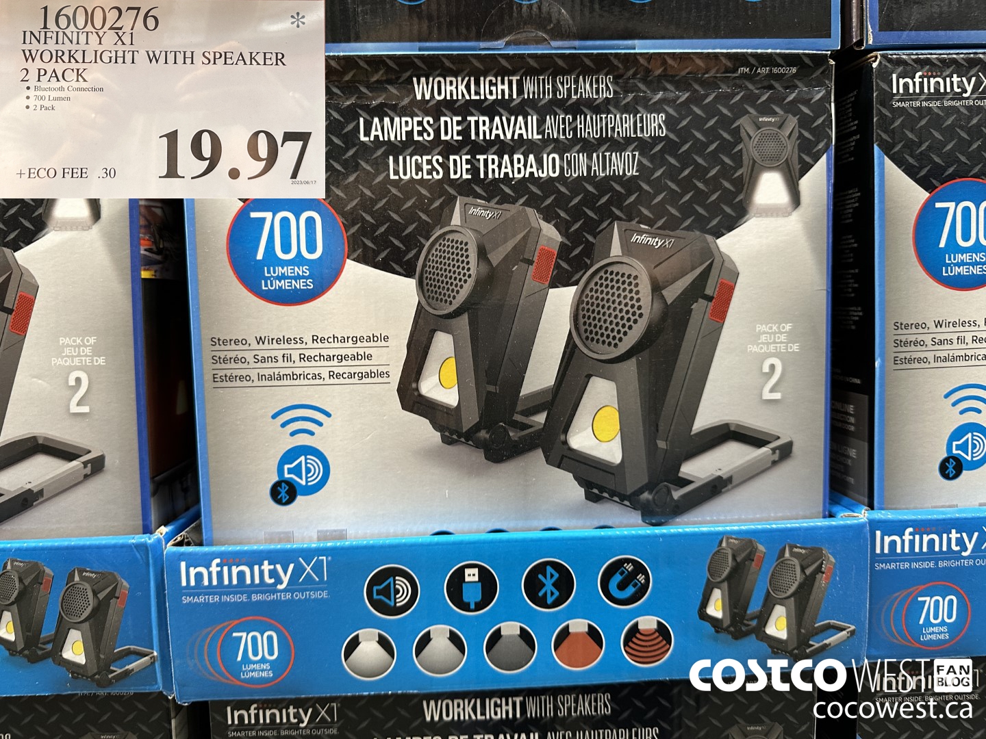 1600276 INFINITY X1 WORKLIGHT WITH SPEAKER 2 PACK $19.97