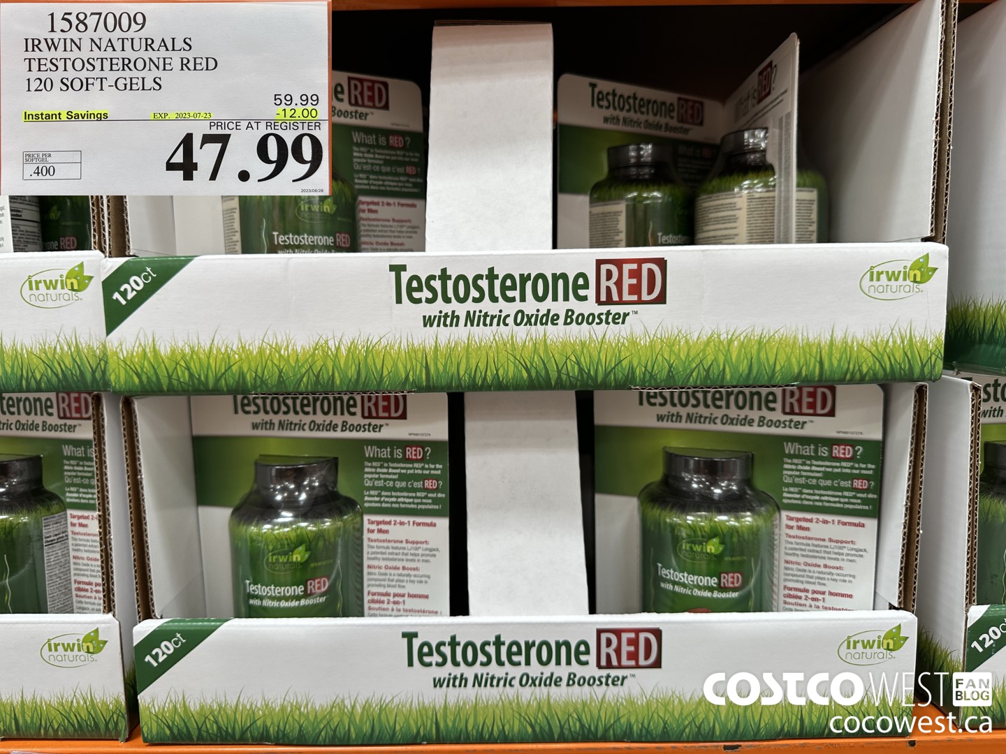 1587009 IRWIN NATURALS TESTOSTERONE RED 120 SOFT-GELS ($12.00 INSTANT SAVINGS EXPIRES ON 2023-07-23) $47.99