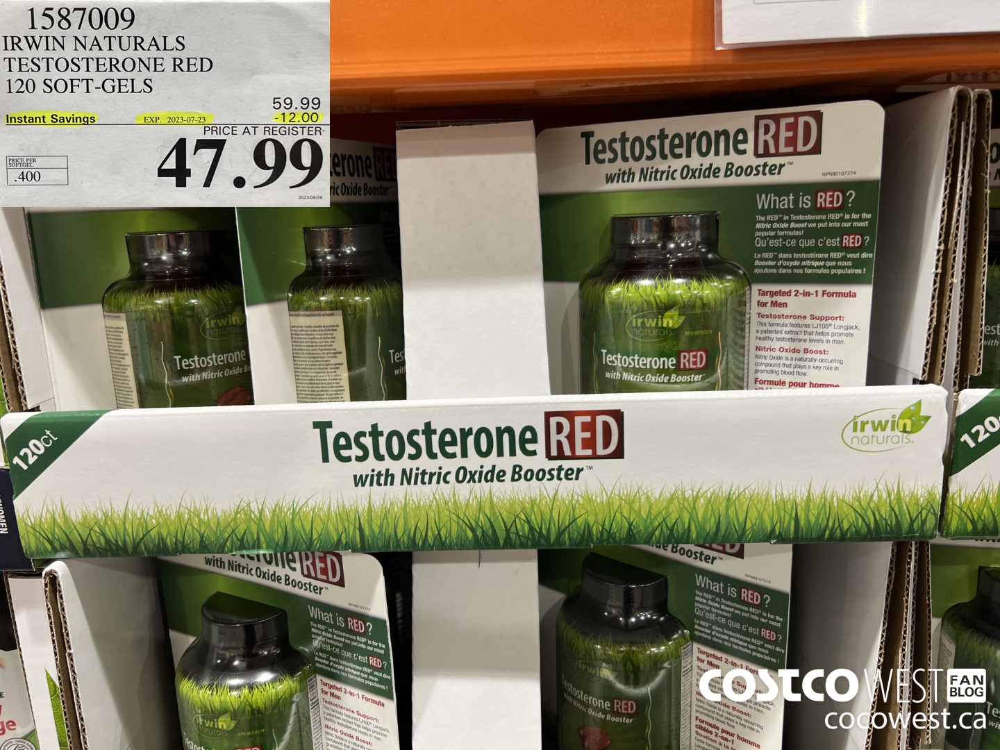 1587009 IRWIN NATURALS TESTOSTERONE RED 120 SOFT-GELS ($12.00 INSTANT SAVINGS EXPIRES ON 2023-07-23) $47.99