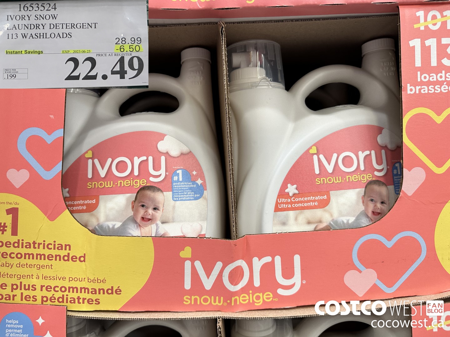 1653524 IVORY SNOW LAUNDRY DETERGENT 113 WASHLOADS ($6.50 INSTANT SAVINGS EXPIRES ON 2023-06-25) $22.49