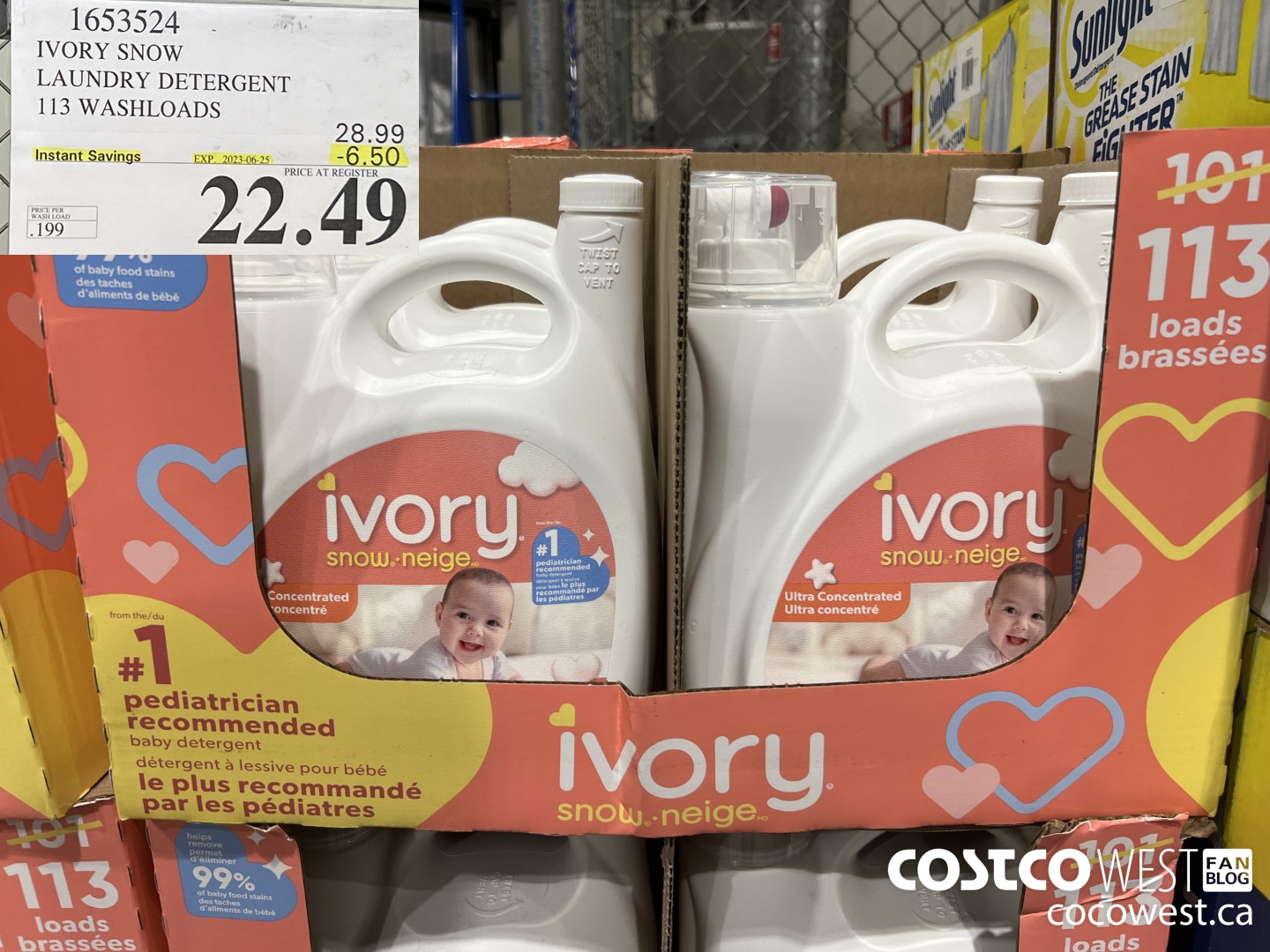 1653524 IVORY SNOW LAUNDRY DETERGENT 113 WASHLOADS ($6.50 INSTANT SAVINGS EXPIRES ON 2023-06-25) $22.49