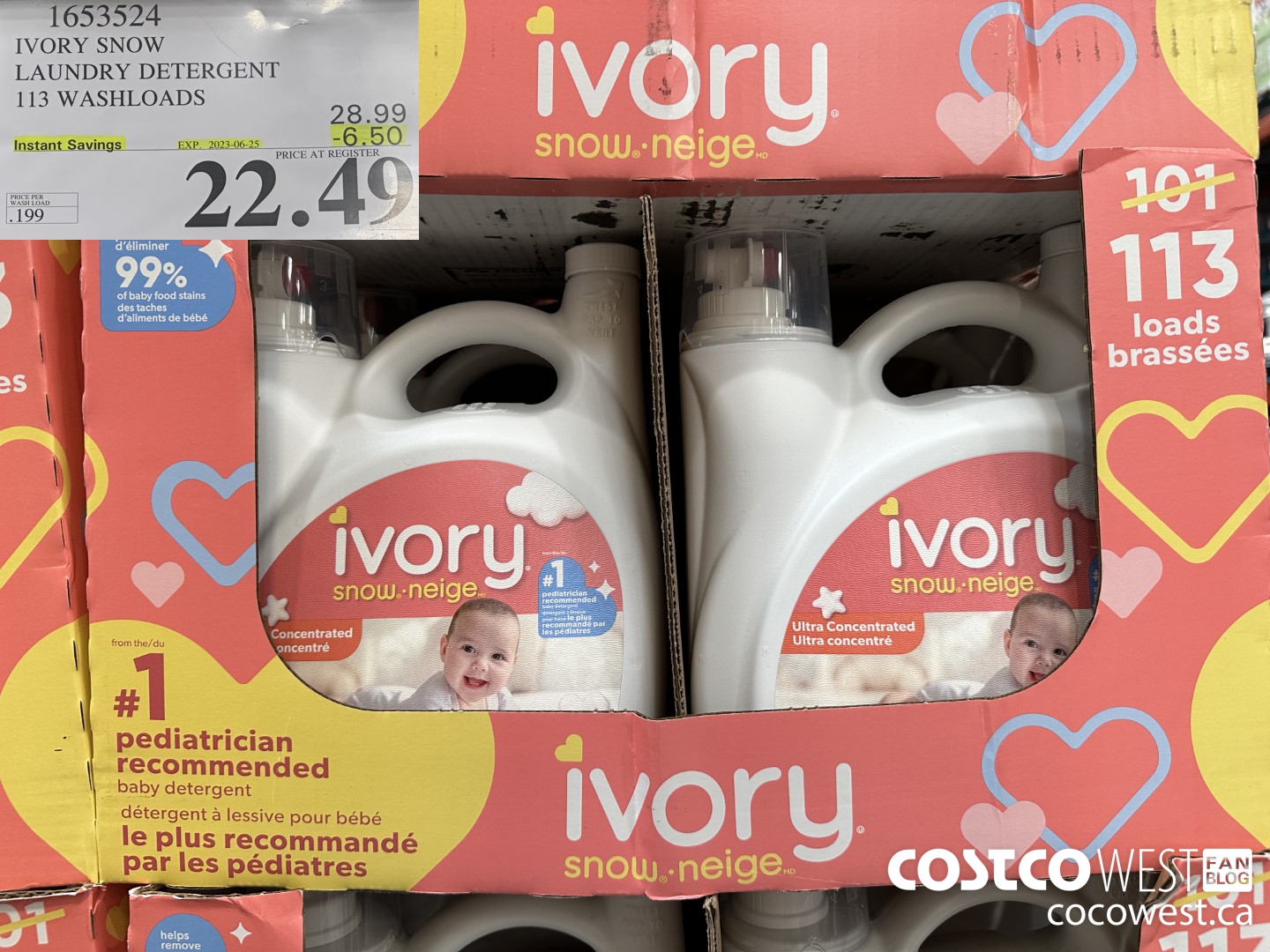1653524 IVORY SNOW LAUNDRY DETERGENT 113 WASHLOADS ($6.50 INSTANT SAVINGS EXPIRES ON 2023-06-25) $22.49