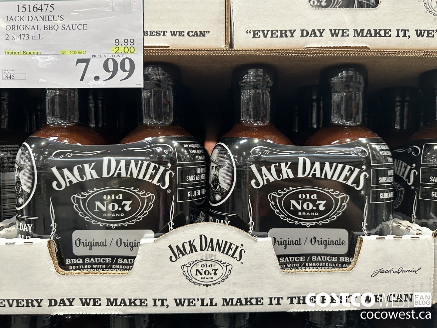 1516475 JACK DANIEL'S ORIGNAL BBQ SAUCE 2 x 473 mL  ($2.00 INSTANT SAVINGS EXPIRES ON 2023-06-25) $7.99