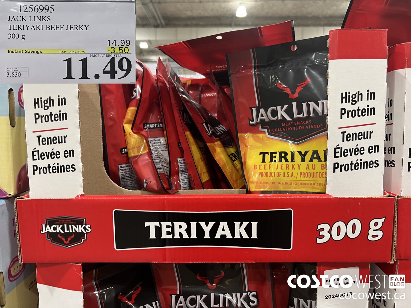 1256995 JACK LINKS TERIYAKI BEEF JERKY 300g ($3.50 INSTANT SAVINGS EXPIRES ON 2023-06-25) $11.49
