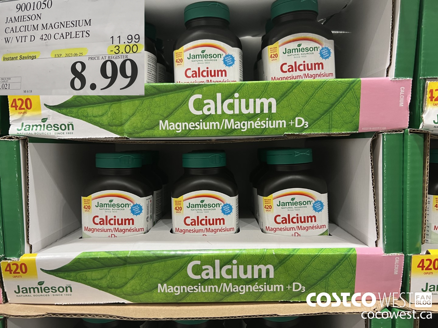 9001050 JAMIESON CALCIUM MAGNESIUM W/ VIT D 420 CAPLETS ($3.00 INSTANT SAVINGS EXPIRES ON 2023-06-25) $8.99