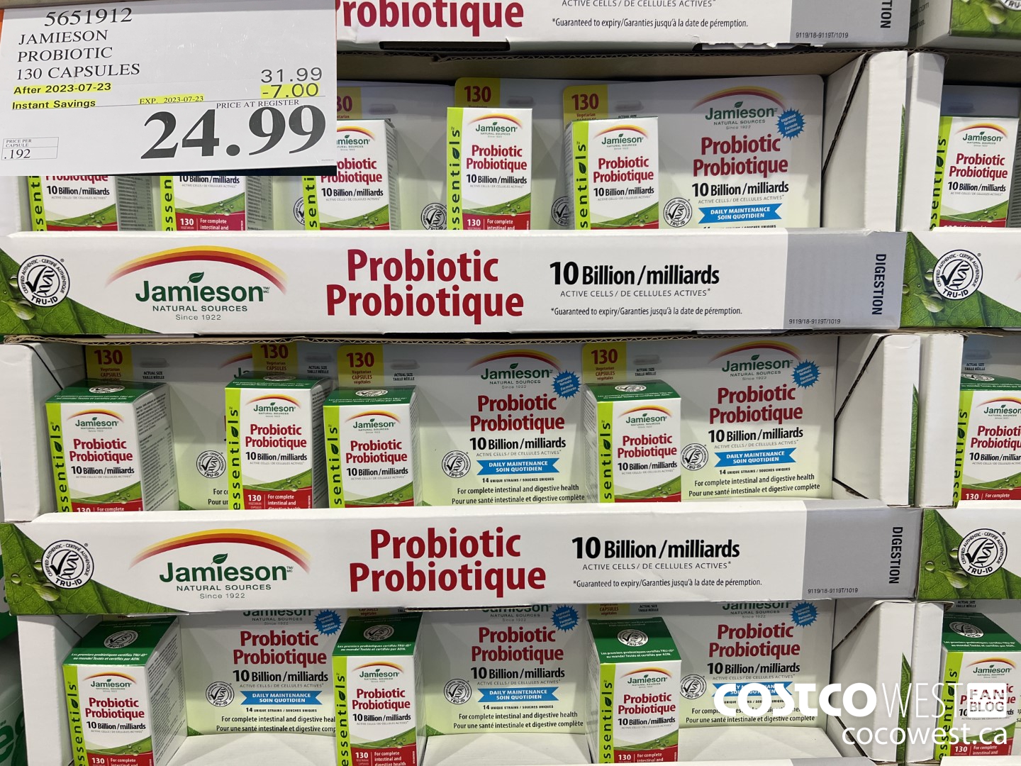 5651912 JAMIESON PROBIOTIC 130 CAPSULES ($7.00 INSTANT SAVINGS EXPIRES ON 2023-07-23) $24.99